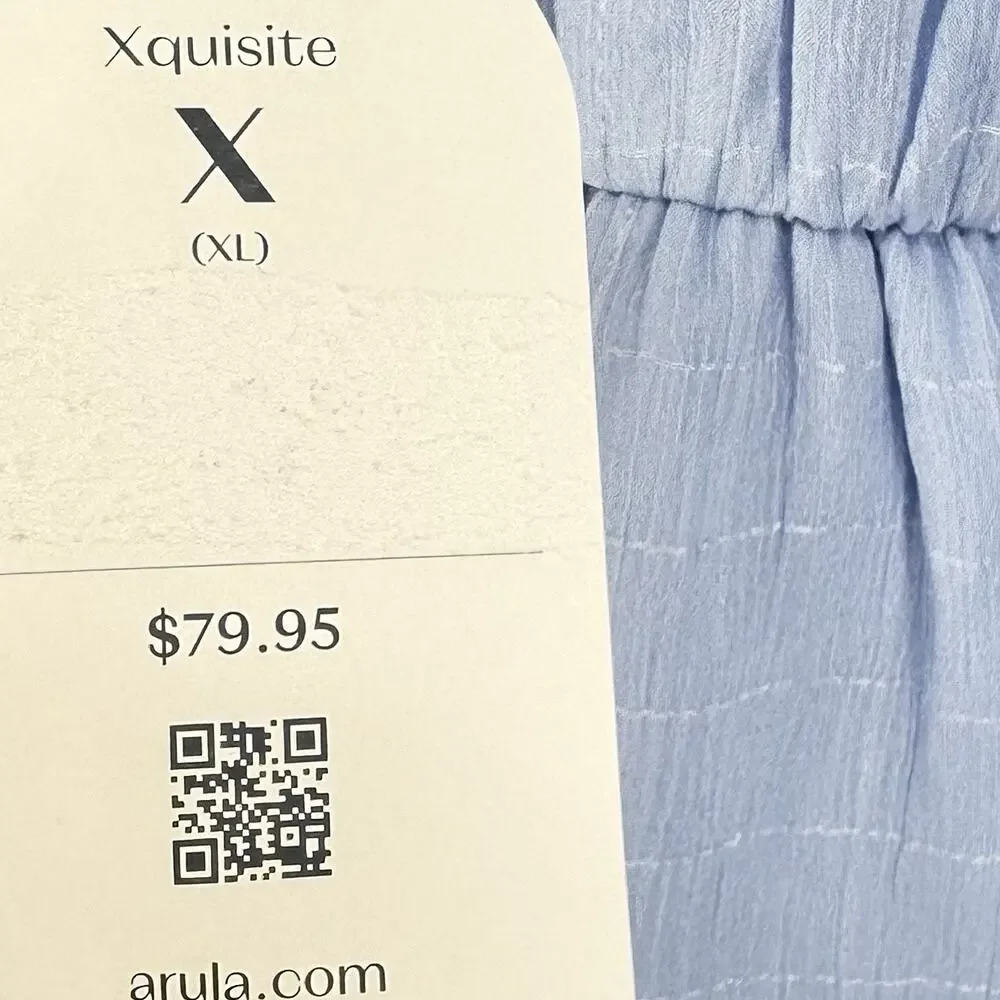NEW Arula Altar'd State XL Light Blue Babydoll Peplum Top Romantic Princess - Picture 4 of 7